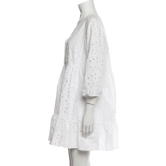 Sezane White Eyelet Mini Dress - Picture 2 of 12